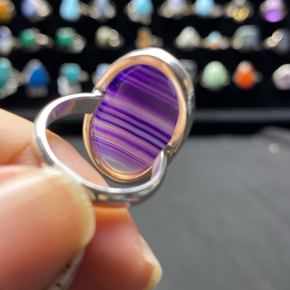 Botswana Agate In Solid Silver Ring Size 6 - image 3